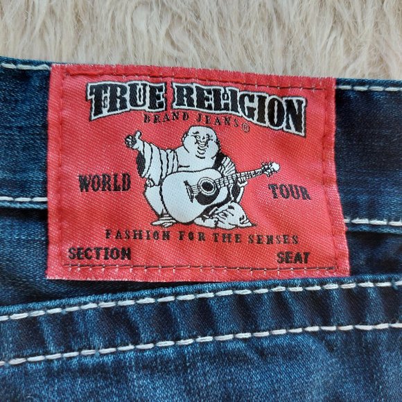 True Religion Women's Straight Leg Mid Rise Thick Stitches Denim Jeans Size: 29 - Picture 10 of 14